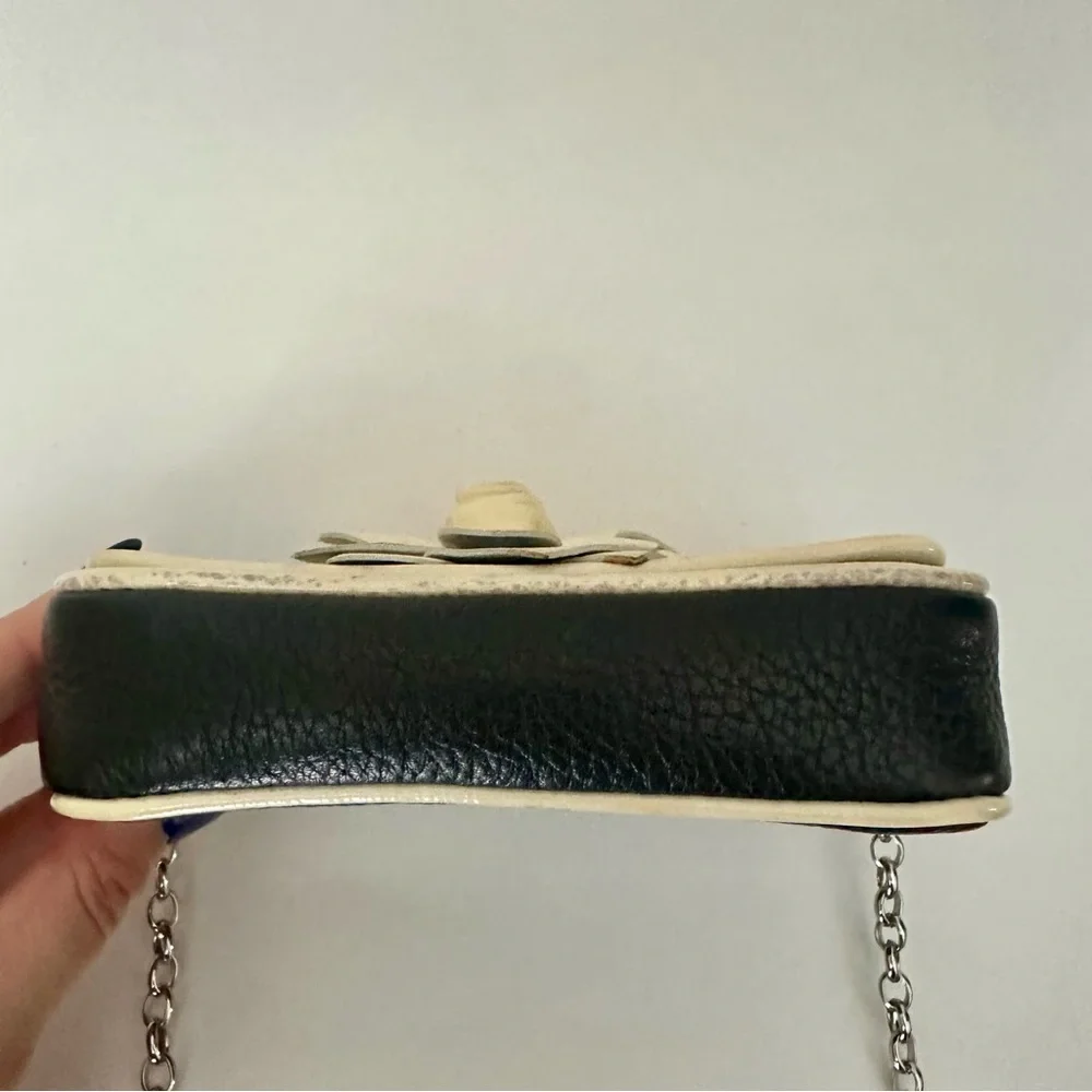 Vintage Brighton Leather Mini Stitched Flower Adjustable Crossbody Purse - Picture 15 of 16